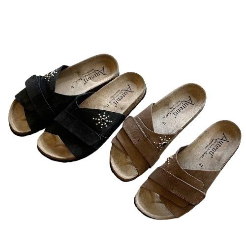 AUTENTIキョ―トタイプ ヌバック系サンダル・FLOWER STUDS CG別注CUSTOM