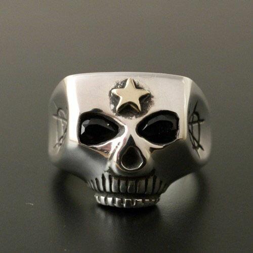 Flash Point JIM SKULL RING K14 ANARCHY ONYX