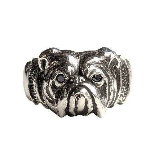 Peanuts＆Co. BULL RING SILVER BLACK ZIRCONIA CUSTOM