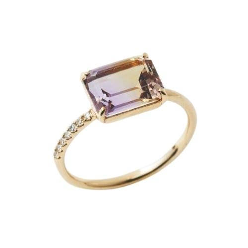 RESOL K10YG ametrine &amp; diamond ring