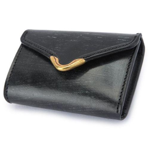 Cramp Bridle leather front metal compact wallet.