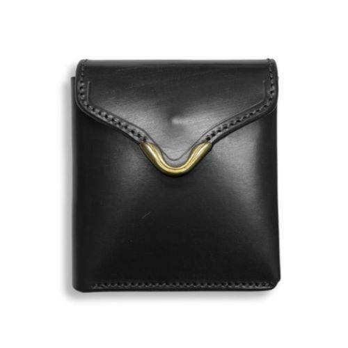 Cramp Bridle leather front metal silm wallet.