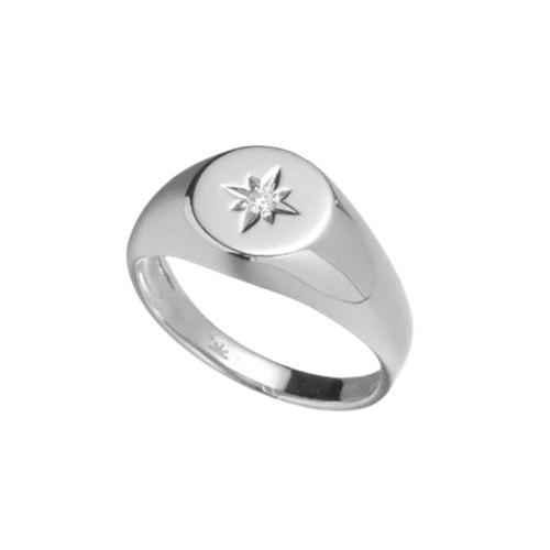 RESOL diamond signet ring SV925