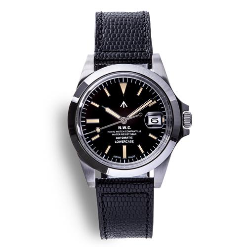 NAVAL WATCH Produced by LOWERCASE・レザーベルト自動巻き裏スケ。