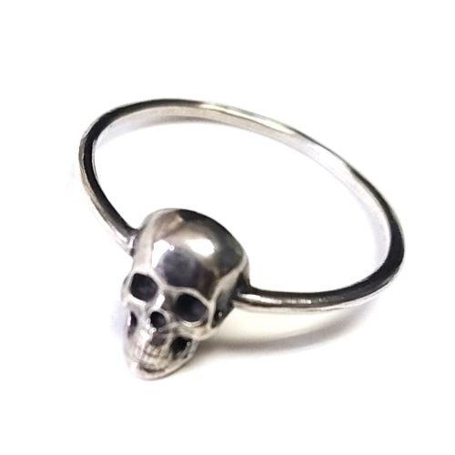 Flower Sun Rain Small Skull Ring