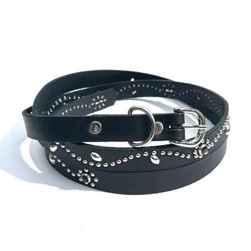 mollive HeavyOZ CG別注 STUDS LETHER NARROW BELT