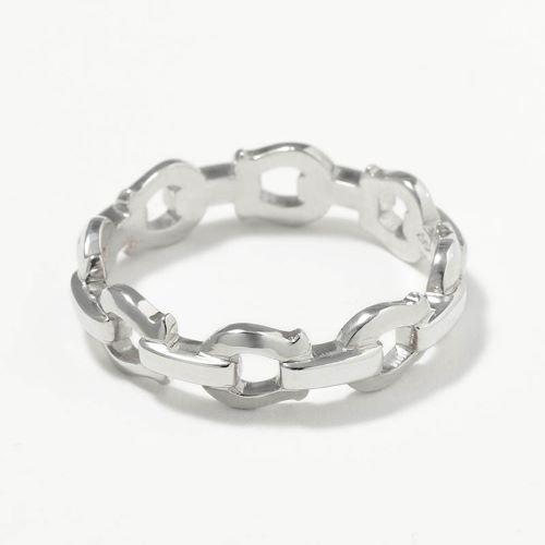 SYMPATHY OF SOUL Horseshoe Link Ring - Silver