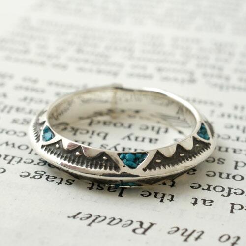GARDEN OF EDEN TRIANGLE TURQUOISE STAMP RING