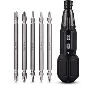 電動ドライバー ドライバー  グリップ ビット6本つき 電動最大3-4N.m 手動最大15N.m USB充電式 手動兼用 コンパクト コードレス父の日