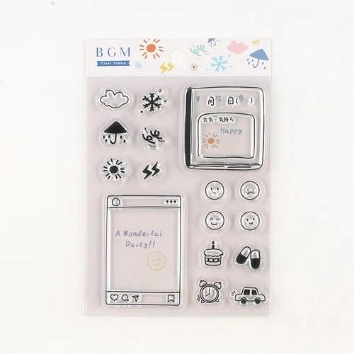 BGM クリアスタンプ 「 キロク・日記　」