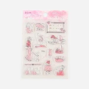 クリアスタンプ ベア 花 植物 熊 はんこ アルバム 海外 スタンプ