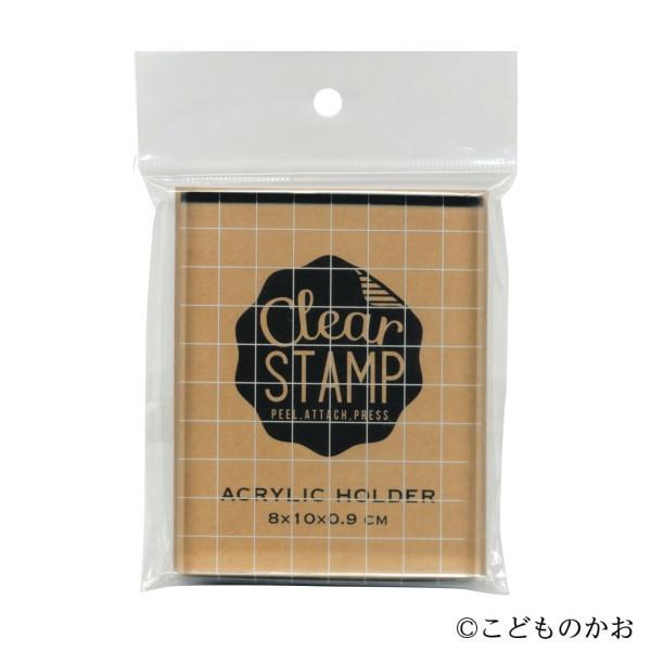 こどものかお アクリルホルダーL マス目付き 80×100ｍｍ