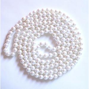 レビュー書くとプレゼントゲット！花珠貝パールネックレス　ロング 6mm真珠120cm　ホワイト 全品ギフトラッピング 卒業式 入学式 冠婚葬祭