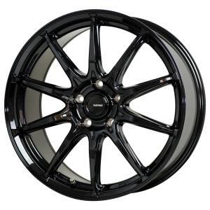 軽量アルミホイール 16インチ 4本セット 16×6.5J +48 100 5穴 ホットスタッフ ジースピード G-05 メタリックブラック