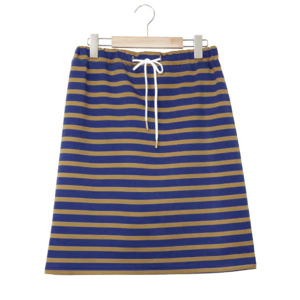 ボーダー柄ニットスカート74（ウエストゴム入り）