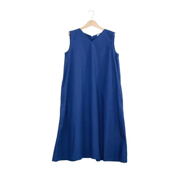 VネックノースリーブワンピースBlue