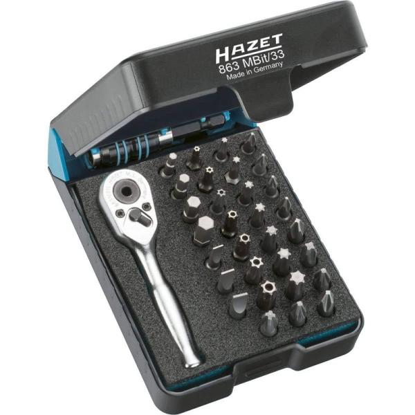ドライバーセット HAZET(ハゼット) ラチェットハンドル付 ビットセット 33pcs 863MB...