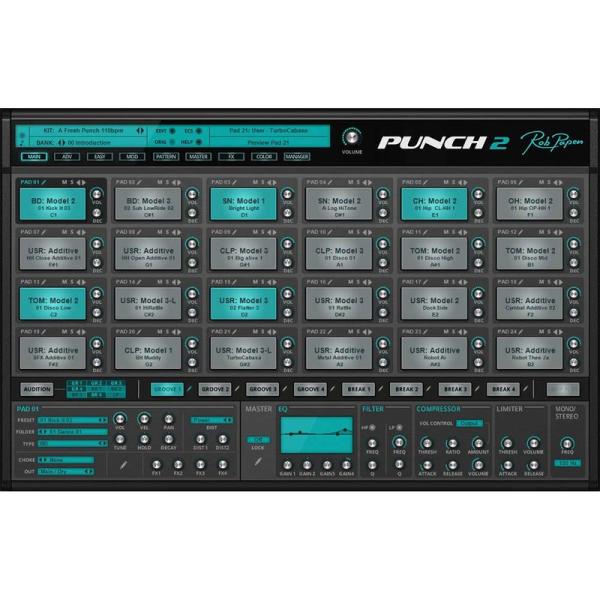 音楽制作ソフトウェア Rob Papen プラグイン ドラムシンセ ソフト音源 PUNCH 2
