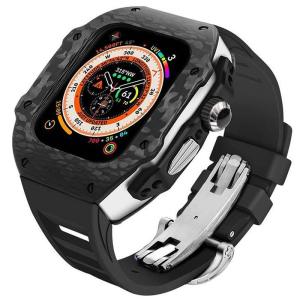 apple watch アップルウォッチ ウルトラ ULTRA 49mm 44mm 45mm カーボンファイバー バンド ステンレス ケース｜chaco-2