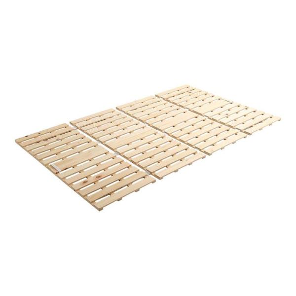 ヒノキのすのこベッド すのこマット セミダブル 4つ折り 折り畳み 四つ折り 檜 木製 湿気対策 ス...