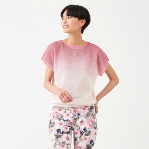 【チャコット 公式(chacott)】【ノーソーイングニット】グラデーションメッシュニットTシャツ｜chacott