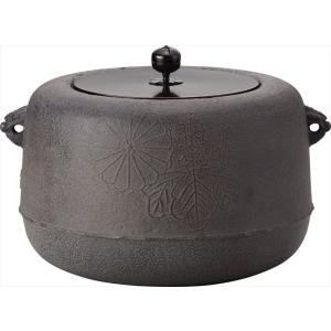 茶道具 風炉釜 風炉用釜 小釜 筒釜 鬼鐶付 根来茂昌作 茶道 : 茶道具