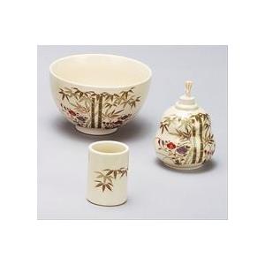 茶道具 茶箱用三点セット 陶器三点セット 陶器三つ揃 祥瑞 山水 高野昭