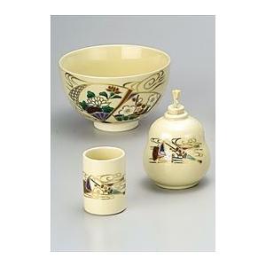 茶道具 茶箱用三点セット 陶器三点セット 陶器三つ揃 祥瑞 山水 高野昭