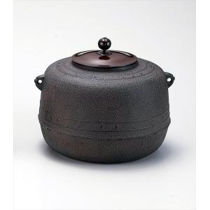 茶道具 炉釜 炉用釜 利休好写し 万代屋釜 菊池政光作 釜鐶付き 茶道