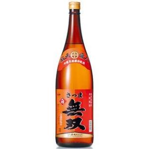 [焼酎祭り1580円均一] さつま無双 白麹 赤ラベル 芋焼酎 25度 1800ml いも焼酎