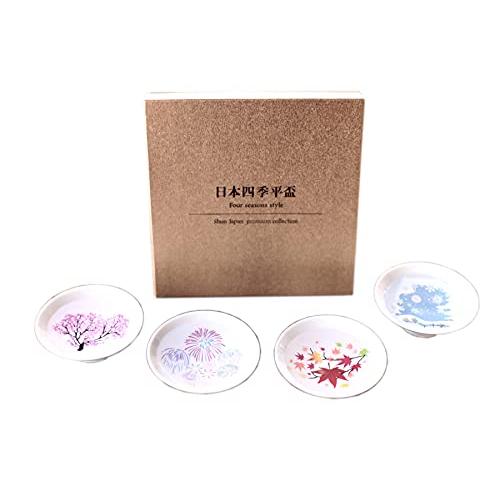 【送料無料】盃 丸モ高木陶器 冷感日本四季 平盃揃