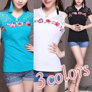 チャイナ服 トップス チャイナ カットソー シャツ 半袖