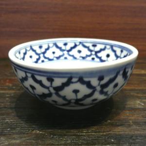 お魚皿 鯛皿 タイ器 青白パイナップル柄 陶器 タイ製 : ガムランディー
