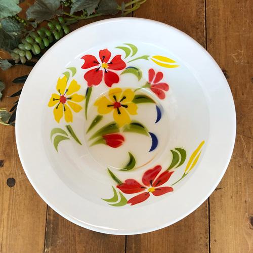 【ホーローボウル：21cm】 【C：ボウル21cm】 華やかな花柄　皿 タイ料理　エスニック料理 タ...
