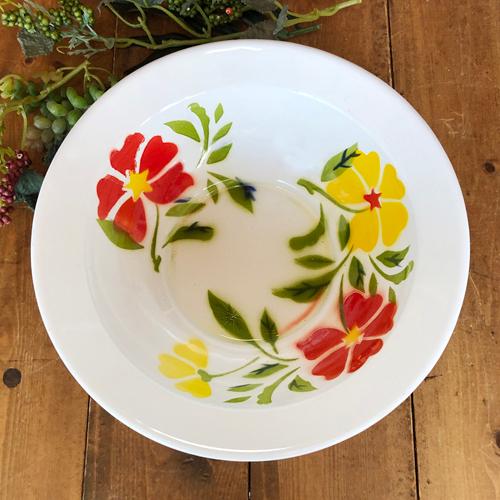 【ホーローボウル：21cm】 【D：ボウル21cm】 華やかな花柄　皿 タイ料理　エスニック料理 タ...