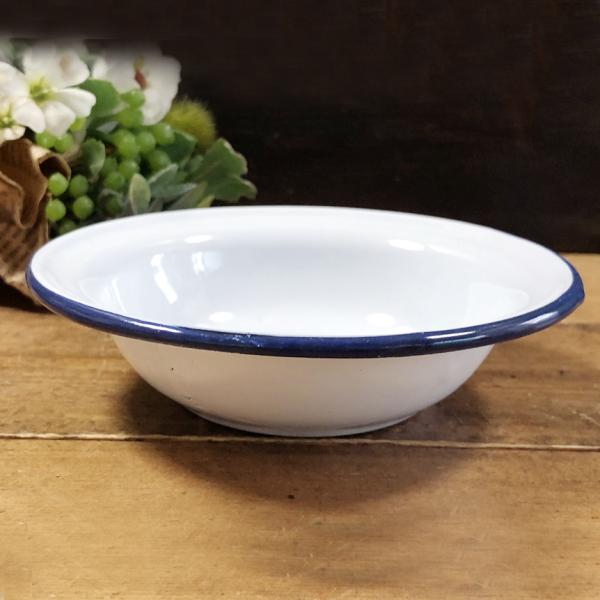 【ホーローボウル：白12cm】ホーロー　白　ボウル　皿 タイ料理　エスニック料理 タイ雑貨　アジアン...