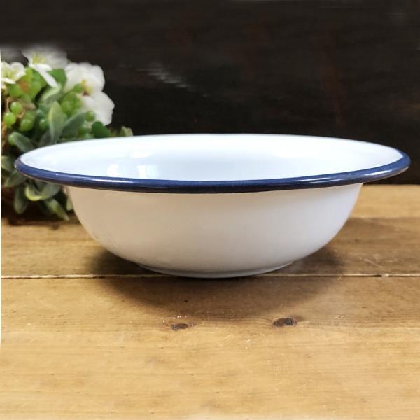 【ホーローボウル：白14cm】ホーロー　白　ボウル　皿 タイ料理　エスニック料理 タイ雑貨　アジアン...