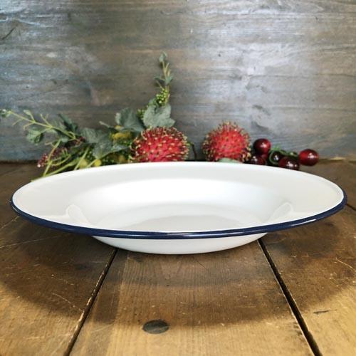 【ホーロー深皿：白20cm】ホーロー　白　皿 タイ料理　エスニック料理 タイ雑貨　アジアン雑貨 食器...