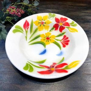 【ホーロー平皿：23cm】 【A：平皿23cm】 華やかな花柄　皿 タイ料理　エスニック料理 タイ雑...
