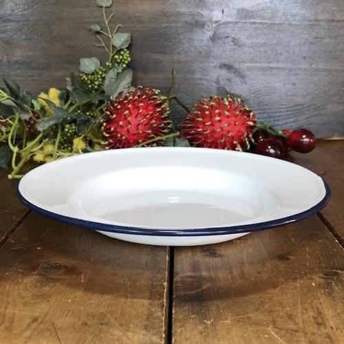 【ホーロー深皿：白24cm】 ホーロー　白　皿　タイ料理　エスニック料理 タイ雑貨　アジアン雑貨 食...