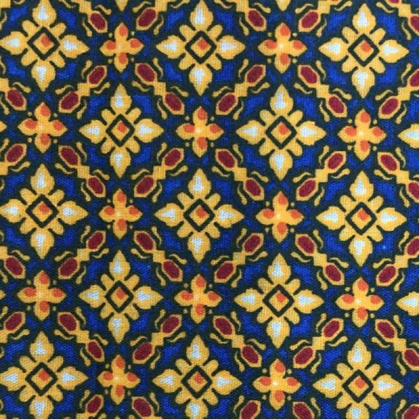 【送料無料】（バティックNO11　小柄　青　）タイ生地・古典柄・マルチカバー・タイ雑貨