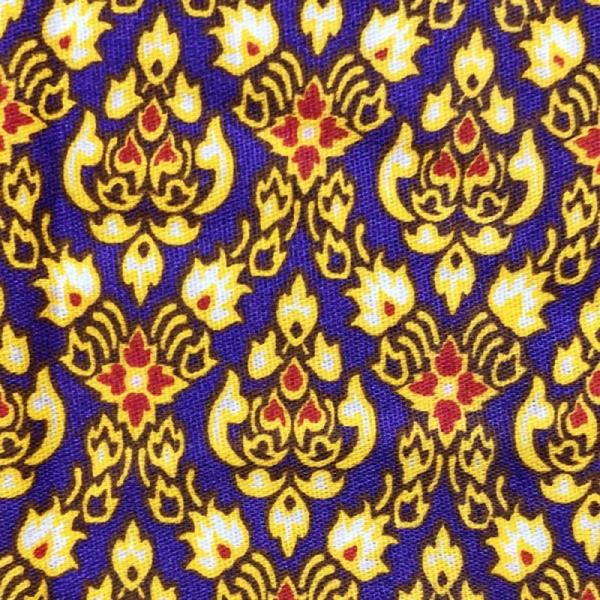 【送料無料】（バティックNO1　大柄　紫）タイ生地・古典柄・マルチカバー・タイ雑貨