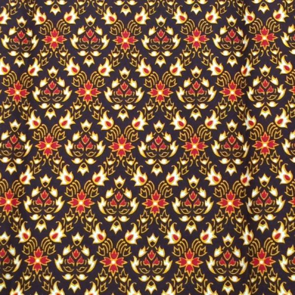 【送料無料】（バティックNO30　大柄茶　）タイ生地・古典柄・マルチカバー・タイ雑貨