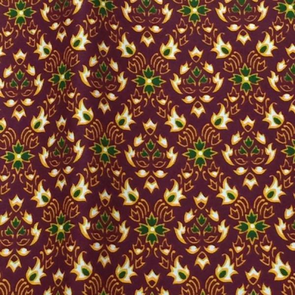 【送料無料】（バティックNO34 大柄 赤紫）タイ生地・古典柄・マルチカバー・タイ雑貨