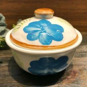 【 にわとり食器 蓋付きお椀/青花 11cm】蓋付き　どんぶり にわとり陶器 にわとり食器 にわとり...