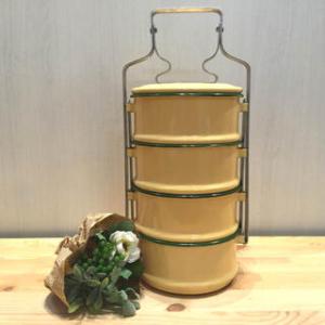 【ホーロー・ピントー4段】　黄色（タイ式弁当）