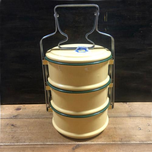 【ホーロー・ピントー3段】　黄色（タイ式弁当）