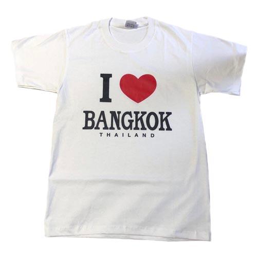 【Tシャツ（襟ノーマルタイプ）I　LOVE　BKK　白　サイズ　M・L　】ユニセックス　シンハービー...