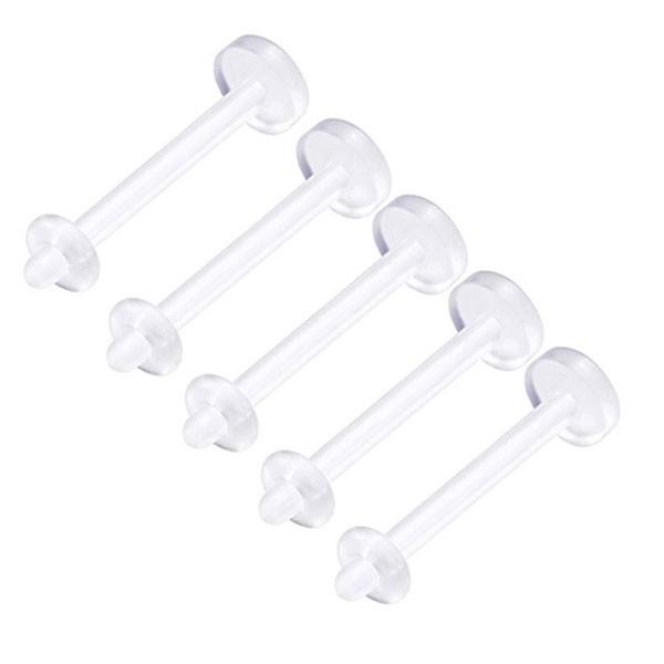 アクリル透明ピアス 5本セット 16G/14G 透明ピアス ボディピアス アレルギーフリー シークレ...