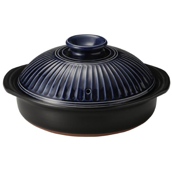 萬古焼 菊花 土鍋 8号 瑠璃釉